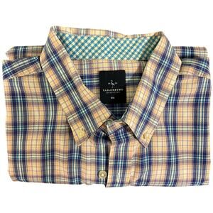 Men's TAILORBYRD Collection XXL Shirt Short Sleeve Button Up Textures Plaid